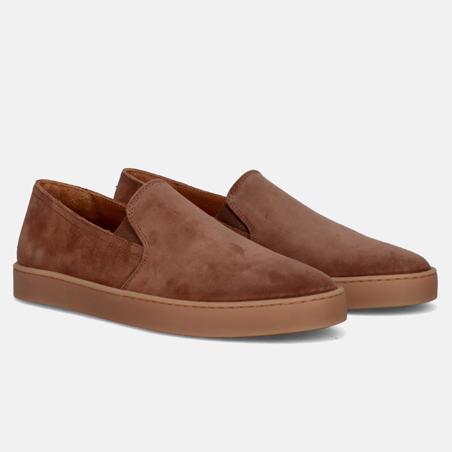 Manner SANGIORGIO Schlupfen | Bekk Herren-Slip-On-Mokassin Aus Braunem Wildleder