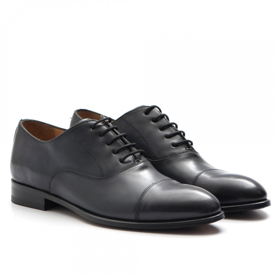 Manner SANGIORGIO Schnuren | Brecos Herren-Oxford-Schuhe Aus Weichem Blauem Leder