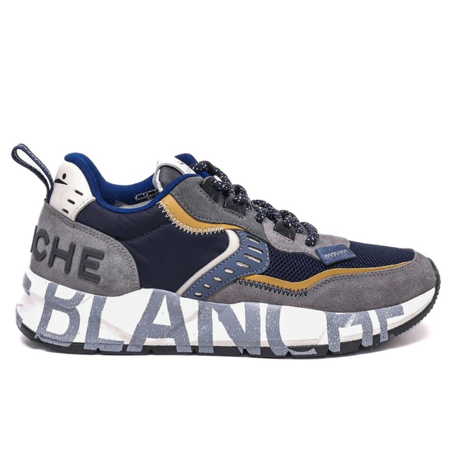 Manner SANGIORGIO Turnschuhe | Voile Blanche Club01 Sneaker In Grau Und Marineblau Fur Herren