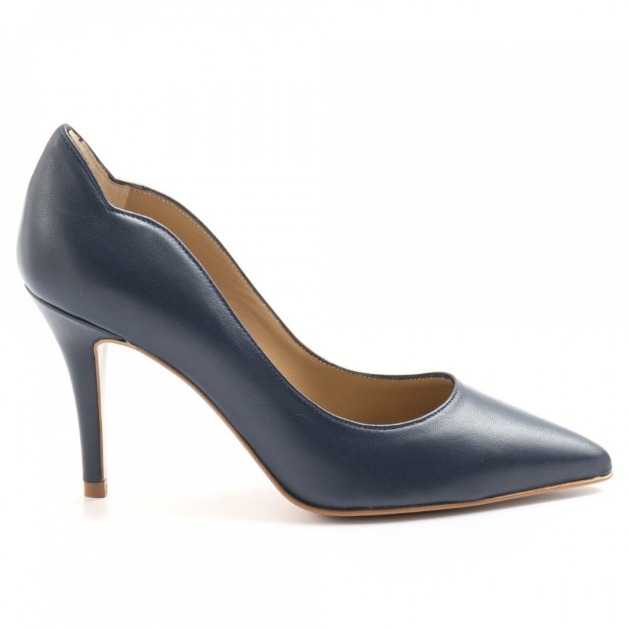 Frauen SANGIORGIO Pumps | Blaue Fresia-Pumps Aus Weichem Leder Mit Hohem Absatz