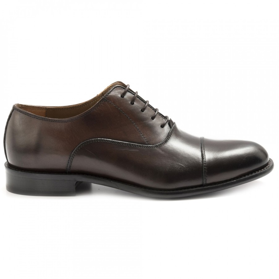 Manner SANGIORGIO Schnuren | Herren-Sangiorgio-Oxford-Schuhe Aus Braunem Leder