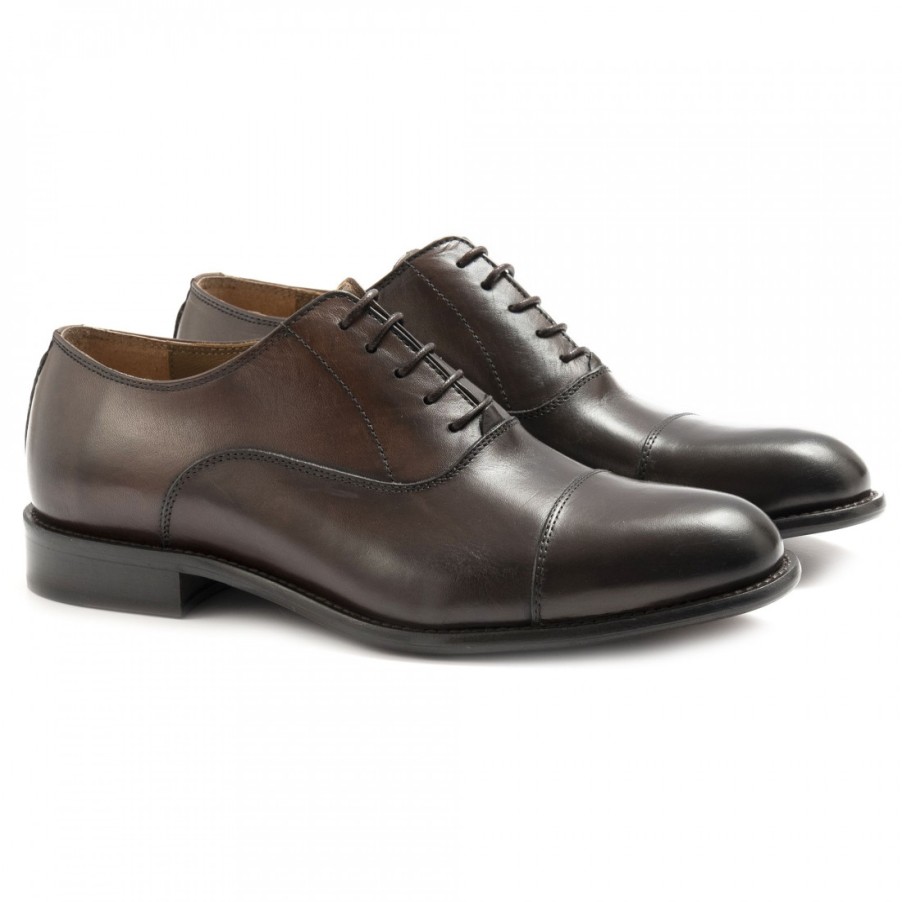 Manner SANGIORGIO Schnuren | Herren-Sangiorgio-Oxford-Schuhe Aus Braunem Leder