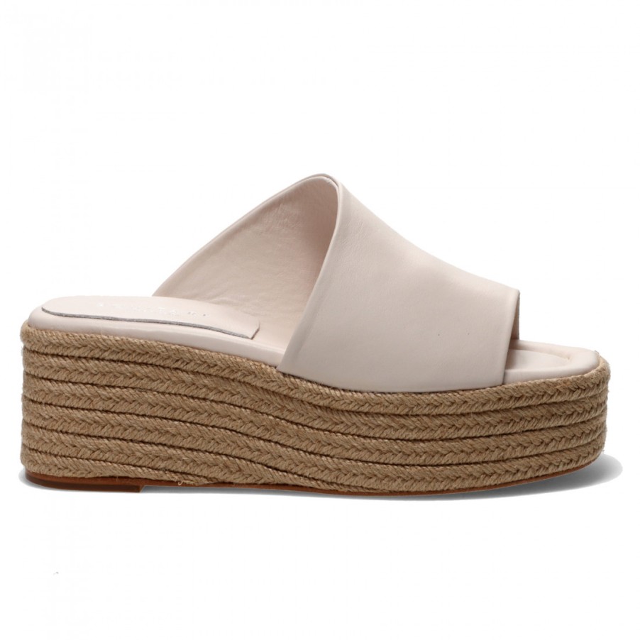 Frauen SANGIORGIO Sandalen | Equitare Kazia Slipper Aus Gletscherleder Mit Seilkeil