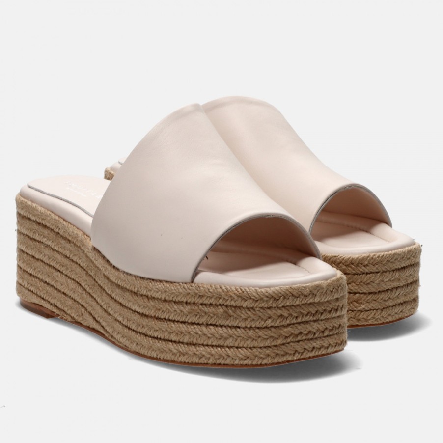 Frauen SANGIORGIO Sandalen | Equitare Kazia Slipper Aus Gletscherleder Mit Seilkeil