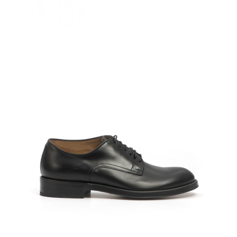 Manner SANGIORGIO Schnuren | Seboy'S Schnur-Derby-Schuhe Aus Schwarzem Leder