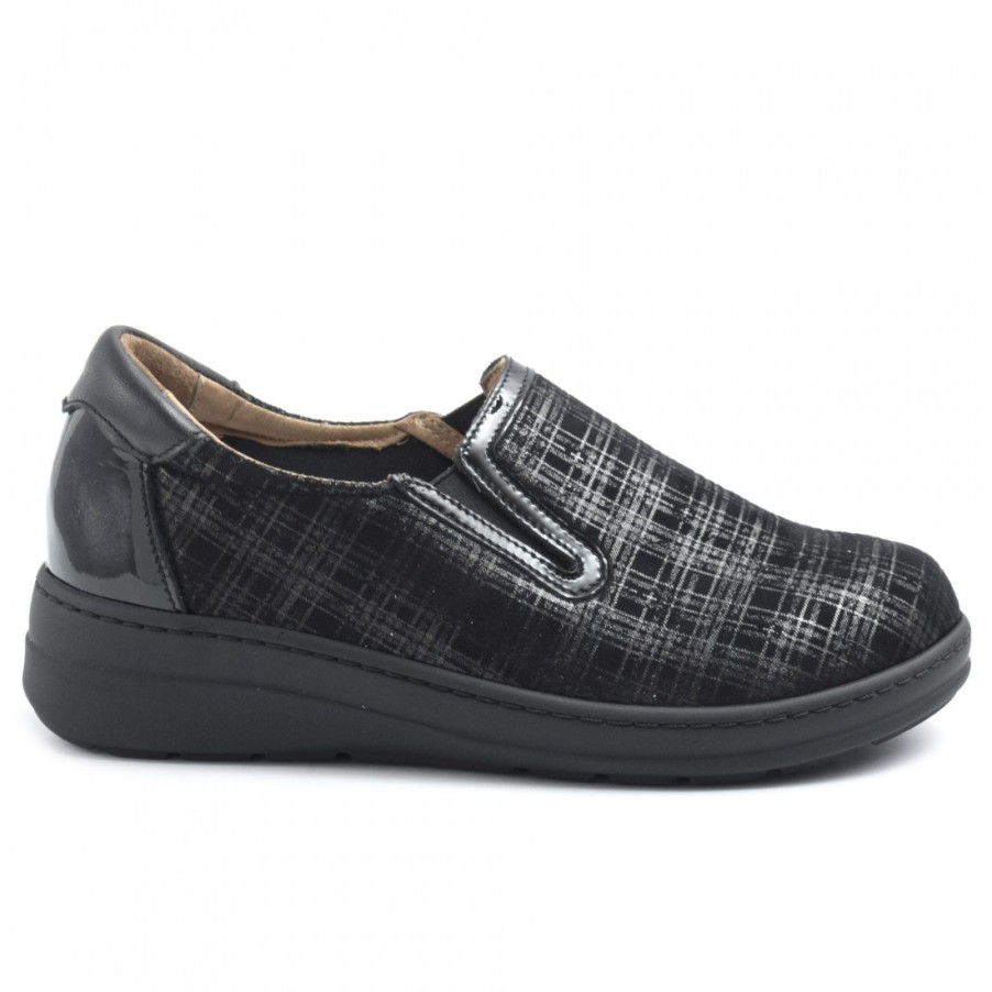 Frauen SANGIORGIO Schlupfen | Cinzia Soft Slip On Aus Schwarzem Leder Mit Gummizug