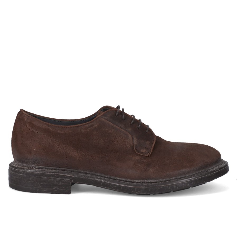 Manner SANGIORGIO Schnuren | Moma Herren-Derby-Schnurschuh Aus Braunem Wildleder