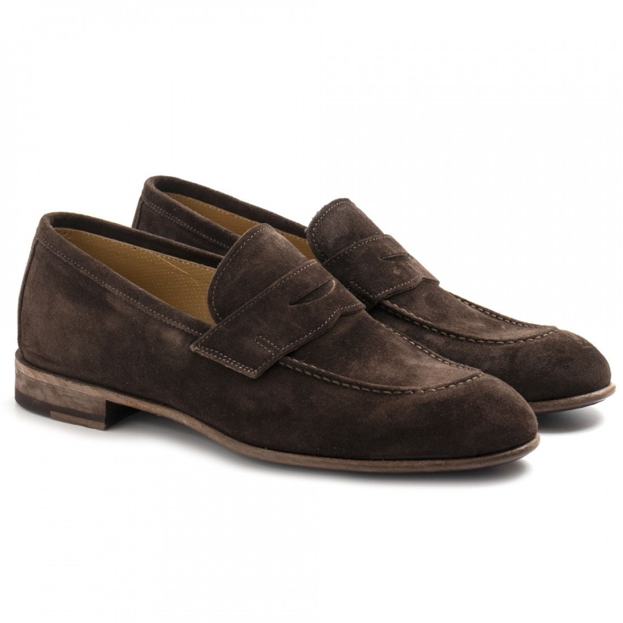 Manner SANGIORGIO Slipper | John White By Brecos Herren-Mokassins Aus Weichem Braunem Wildleder