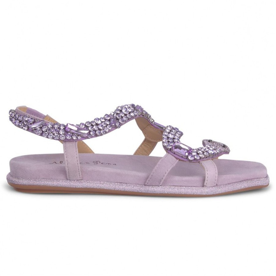 Frauen SANGIORGIO Sandalen | Alma En Pena Castedo Lila Sandale Mit Strass-Schlange