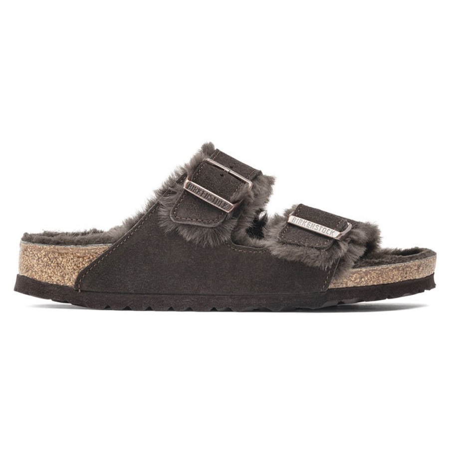 Frauen SANGIORGIO Sandalen | Birkenstock Arizona Shearling Mocha Slipper