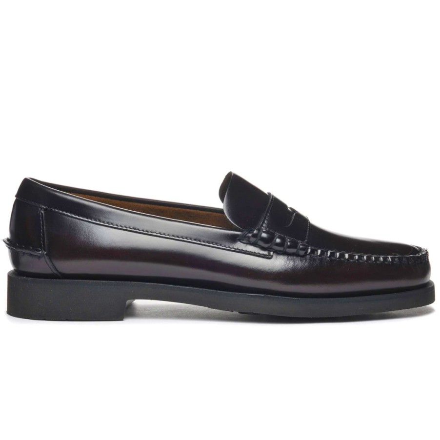 Manner SANGIORGIO Slipper | Sebago Dan Po Brauner Burgunder-Mokassin Aus Geburstetem Leder