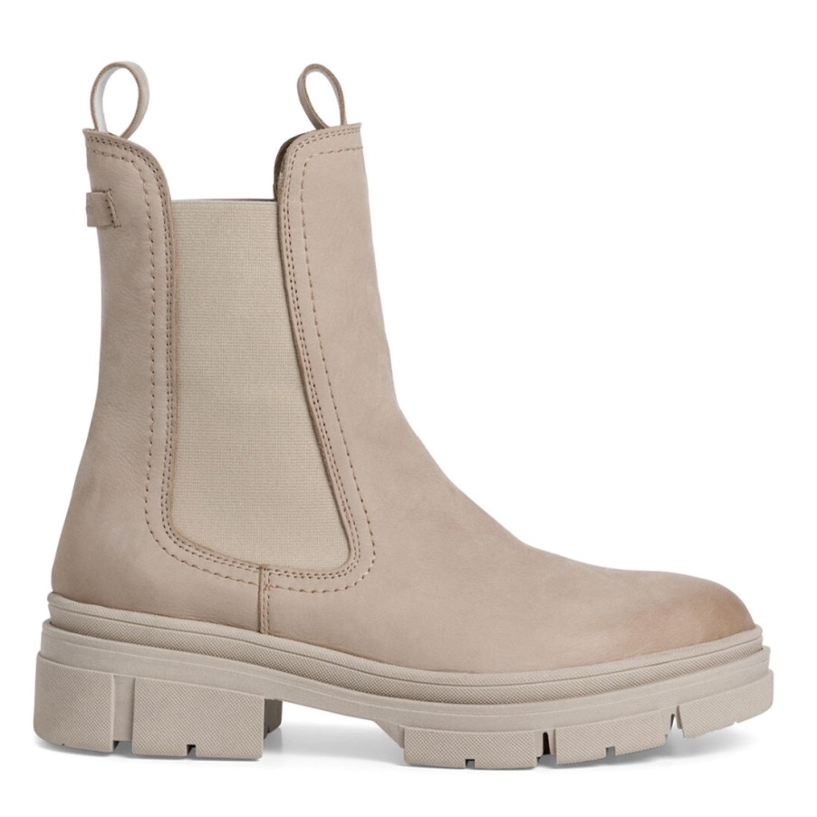 Frauen SANGIORGIO Stiefeletten | Tamaris Essential Chelsea Boot Aus Beige-Taupefarbenem Nubuk