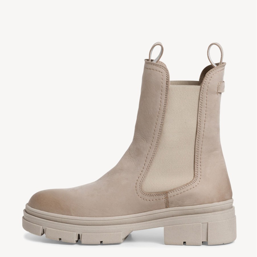 Frauen SANGIORGIO Stiefeletten | Tamaris Essential Chelsea Boot Aus Beige-Taupefarbenem Nubuk