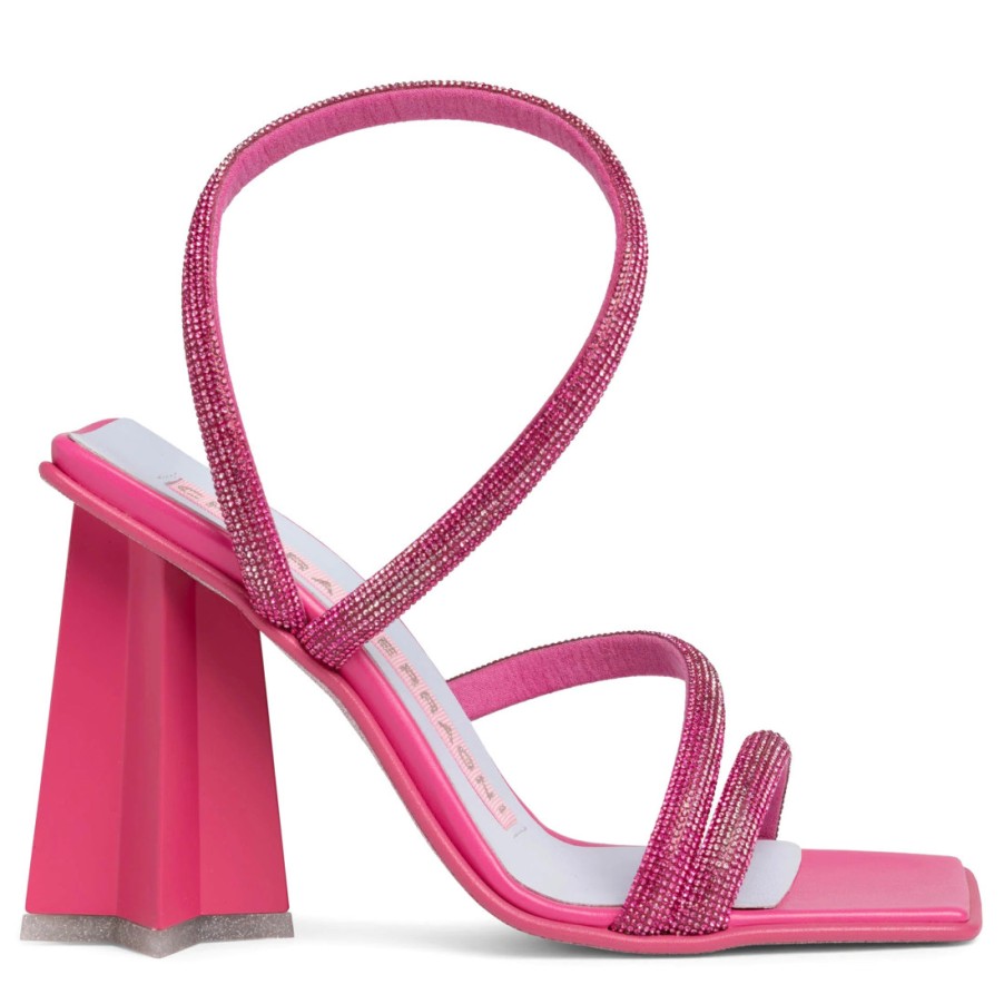 Frauen SANGIORGIO Sandalen | Chiara Ferragni Andromeda Strass Fuchsia Sandale Mit Sternabsatz