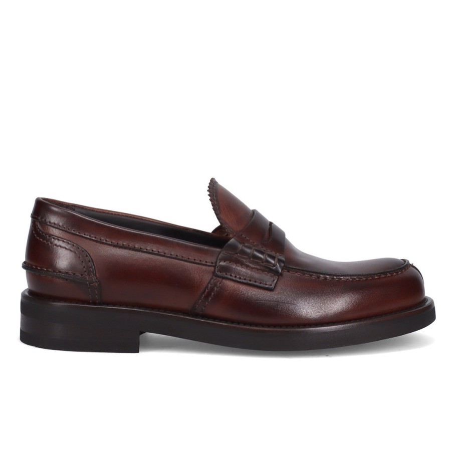 Manner SANGIORGIO Slipper | Jerold Wilton College-Loafer Aus Weichem Braunem Leder