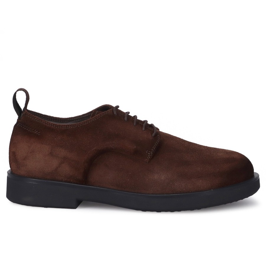 Manner SANGIORGIO Schnuren | Sturlini Herren-Derby-Schuh Aus Braunem Wildleder