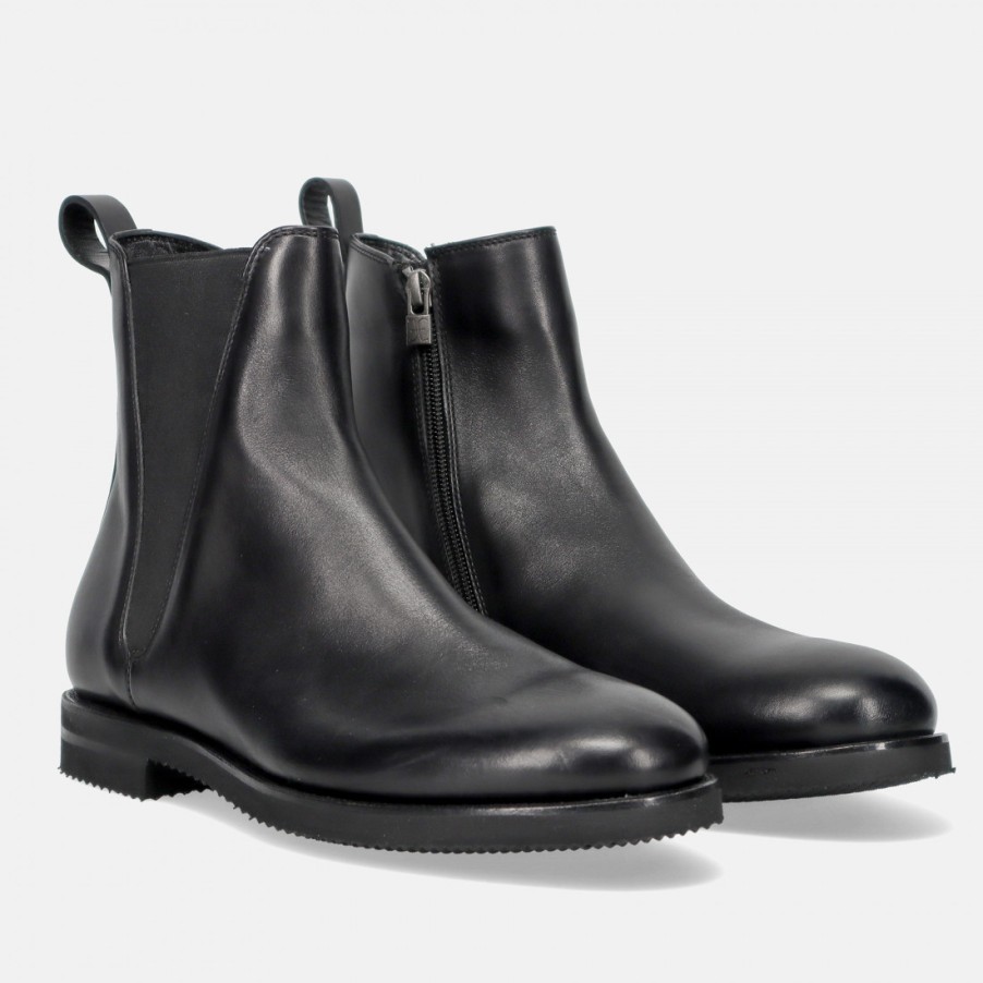 Manner SANGIORGIO Stiefeletten | Fabi Herren-Beatles-Stiefel Aus Schwarzem Leder