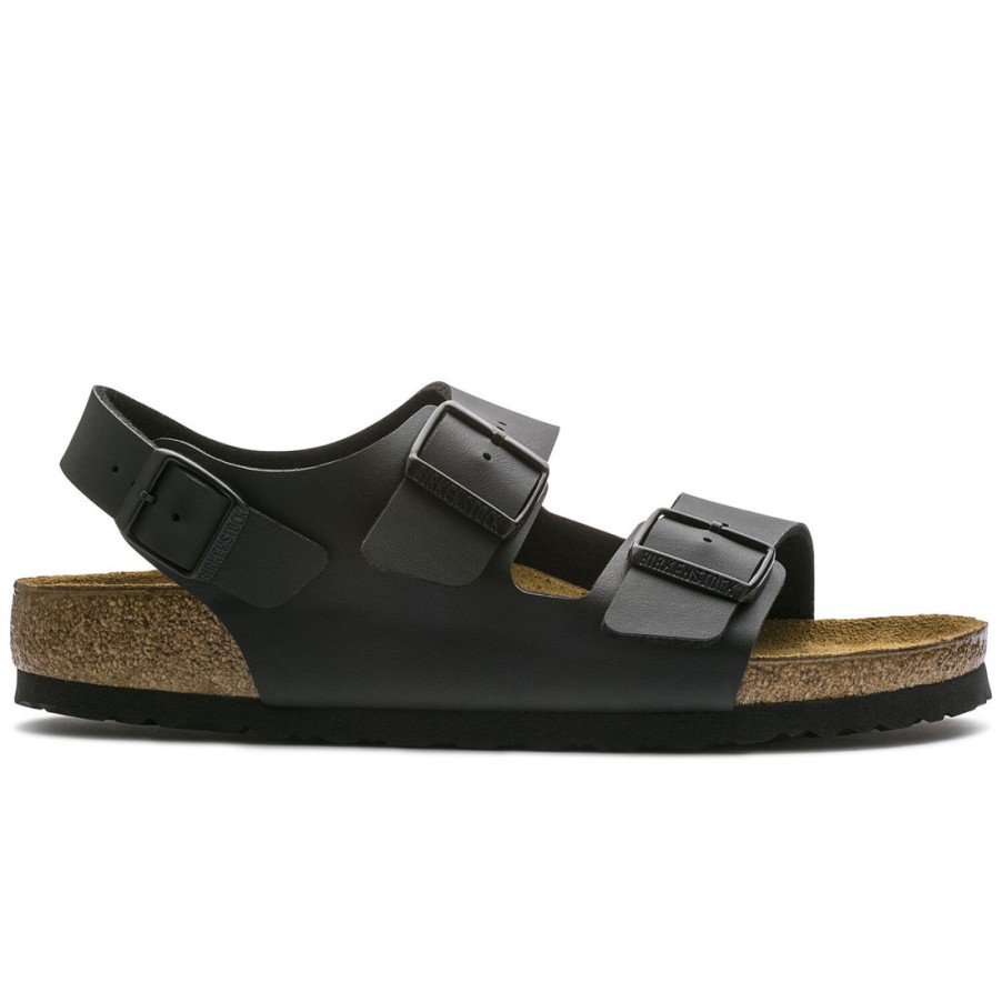 Frauen SANGIORGIO Sandalen | Birkenstock Milano Schwarze Damensandale Aus Birko-Flor