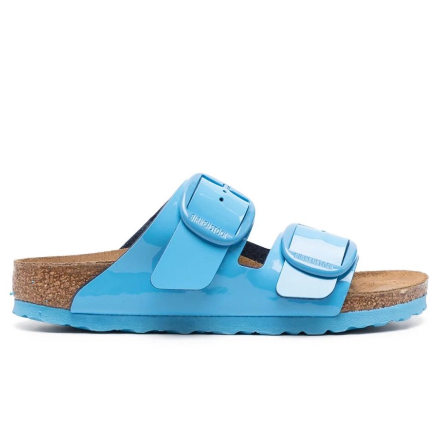 Frauen SANGIORGIO Sandalen | Birkenstock Arizona Big Buckle Patent Sky Blue Slipper