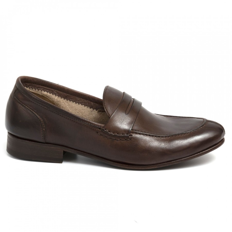 Manner SANGIORGIO Slipper | Calpierre-Mokassins Fur Herren Aus Sehr Weichem Braunem Leder