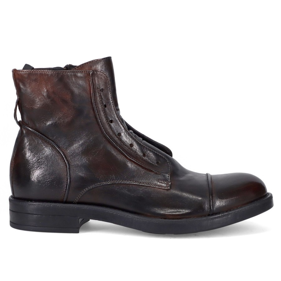 Manner SANGIORGIO Stiefeletten | Pawelk'S Herren-Stiefelette Aus Brandy-Antikleder