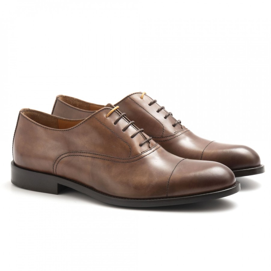 Manner SANGIORGIO Schnuren | Braune Marco Ferretti Oxford-Schuhe Aus Leder