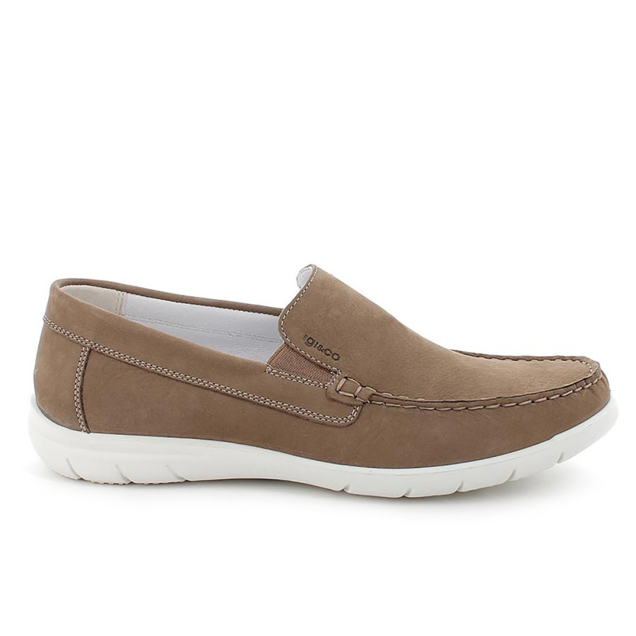 Manner SANGIORGIO Slipper | Igi&Co Herren-Mokassin Aus Beigem Leder