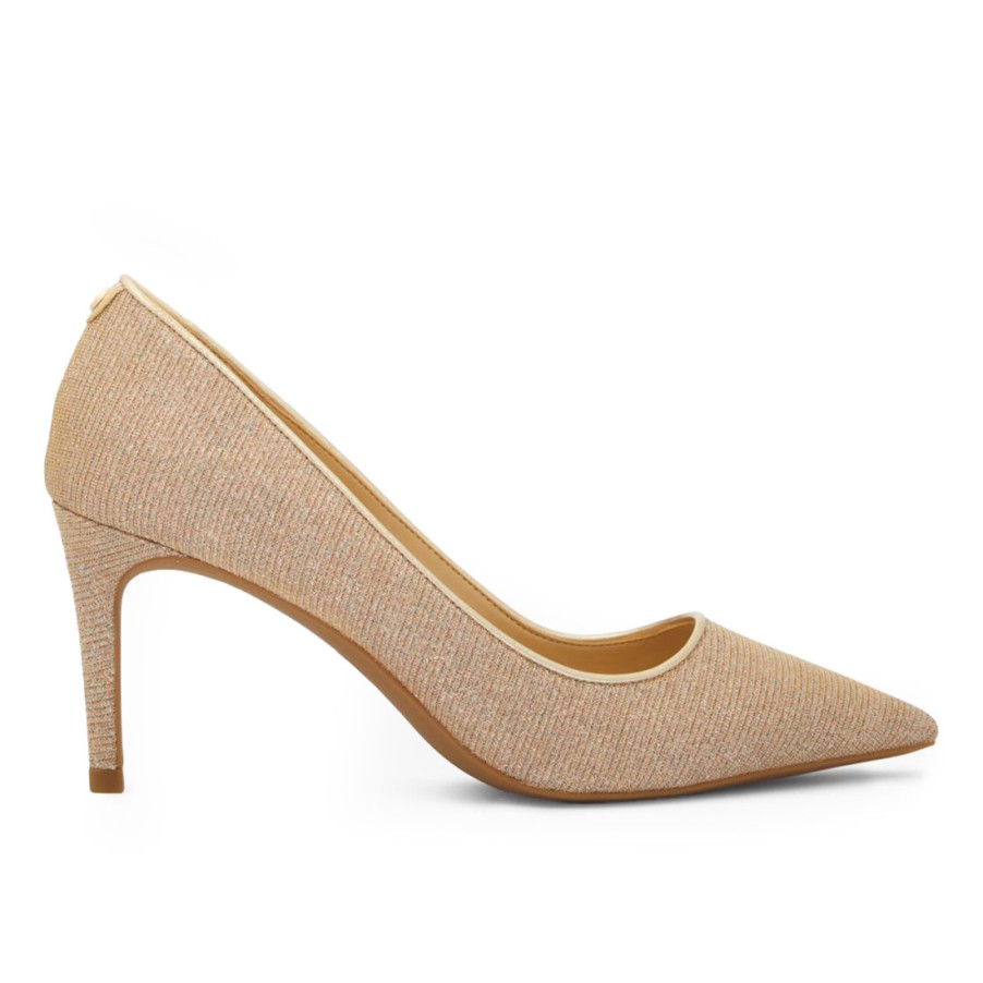 Frauen SANGIORGIO Pumps | Michael Kors Alina Flex Pump Aus Glitzerndem Mesh In Metallic-Gold