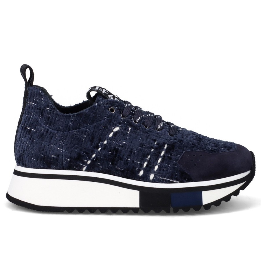 Frauen SANGIORGIO Turnschuhe | Fabi F65 Damenmode-Sneaker Aus Blauem Stoff