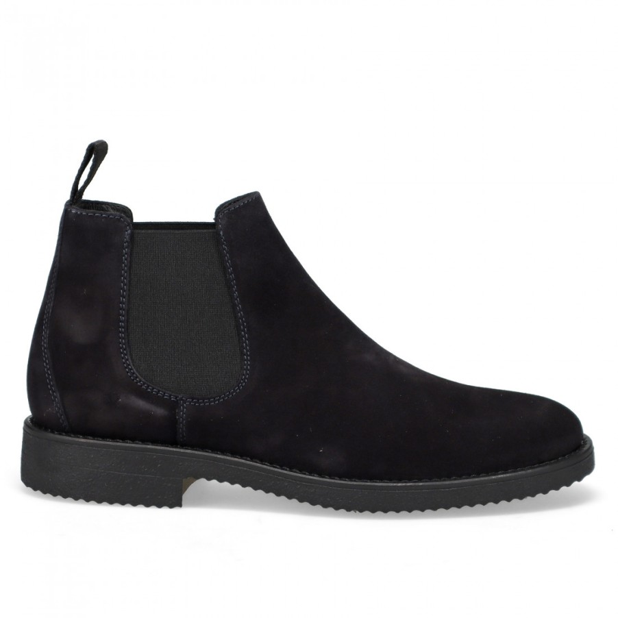 Manner SANGIORGIO Stiefeletten | Antica Cuoieria Herren-Beatles-Stiefel Aus Blauem Wildleder