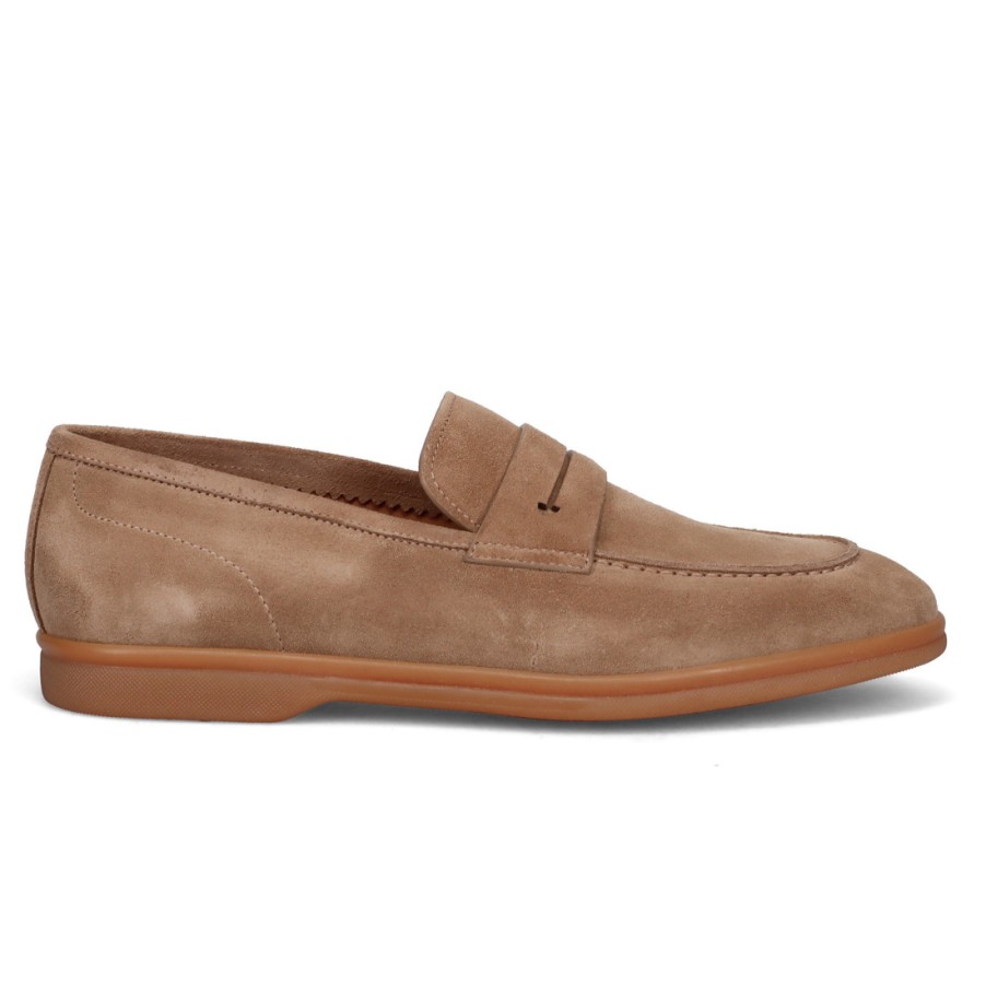 Manner SANGIORGIO Slipper | Fabi Ramsey Herren-Mokassin Aus Kamelweichem Wildleder