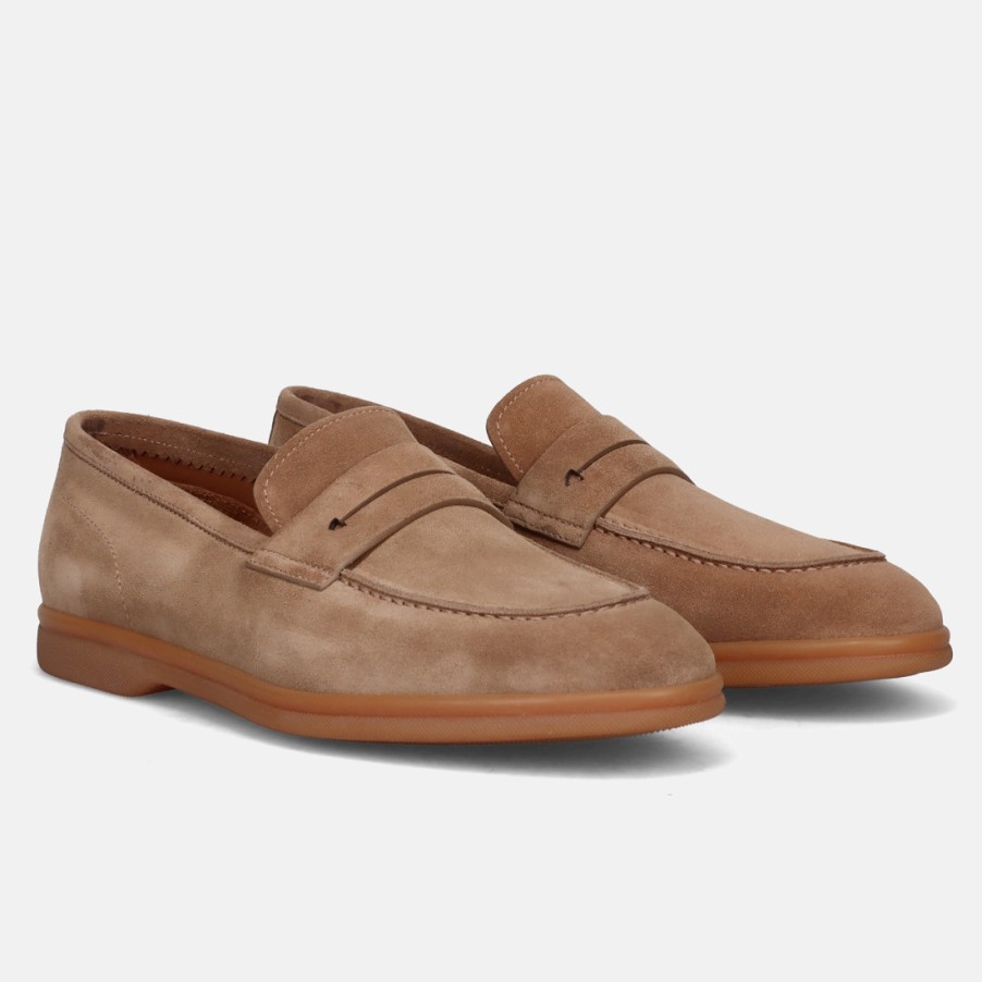 Manner SANGIORGIO Slipper | Fabi Ramsey Herren-Mokassin Aus Kamelweichem Wildleder