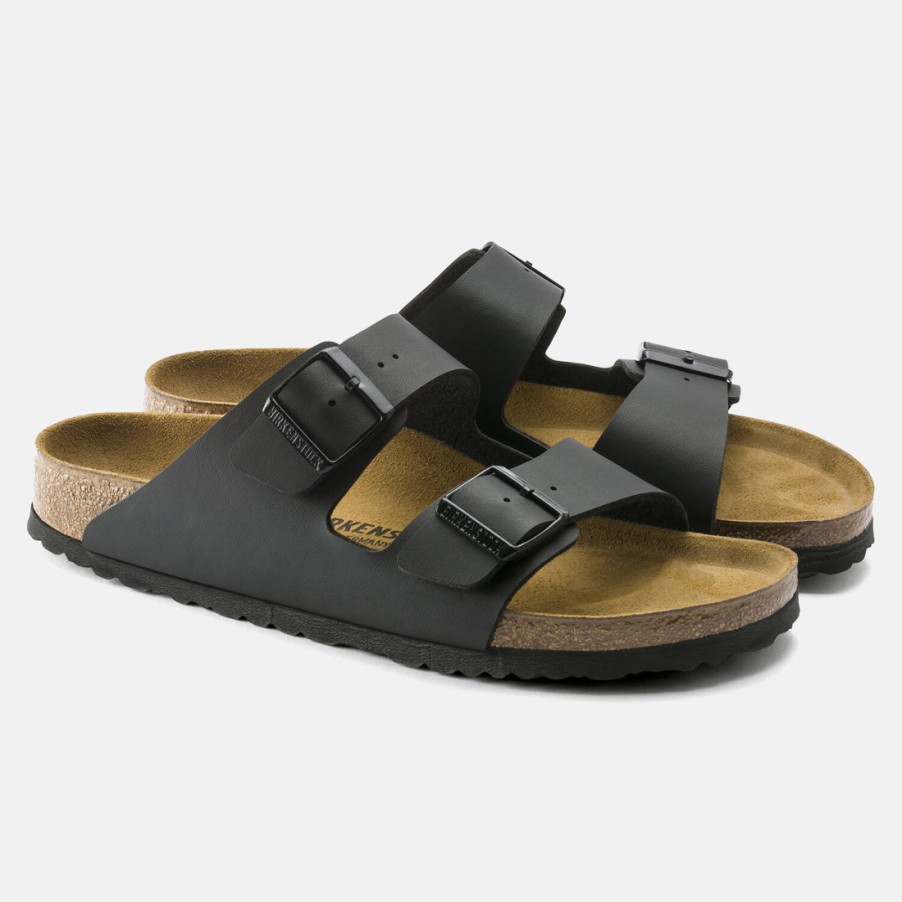 Manner SANGIORGIO Sandalen | Birkenstock Arizona Schwarze Birko Flor Herrensandalen