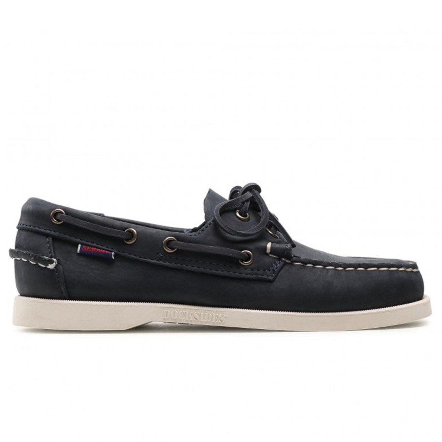 Manner SANGIORGIO Schnuren | Sebago Docksides Portland Crazy Horse Marineblau