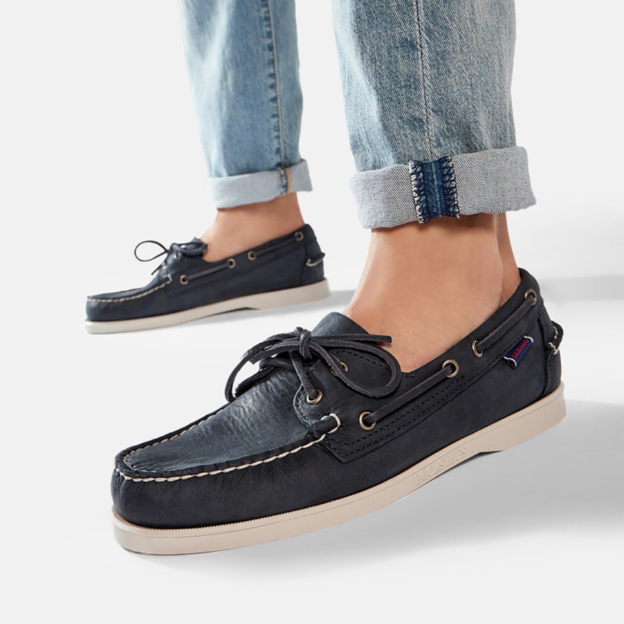 Manner SANGIORGIO Schnuren | Sebago Docksides Portland Crazy Horse Marineblau