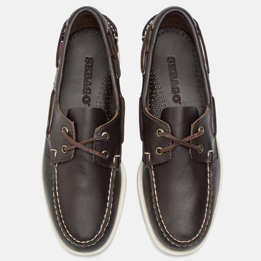 Manner SANGIORGIO Slipper | Sebago Docksides Portland Loafer Aus Dunkelbraunem Leder