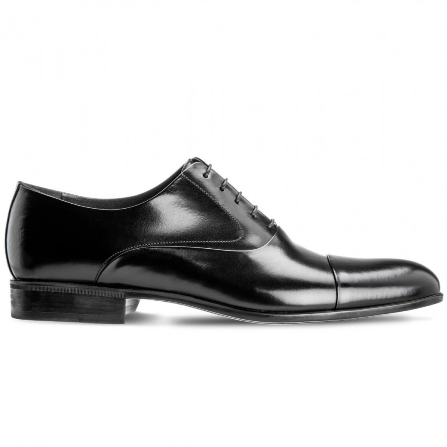 Manner SANGIORGIO Schnuren | Moreschi Dublin Oxford-Schuhe Aus Schwarzem Kalbsleder