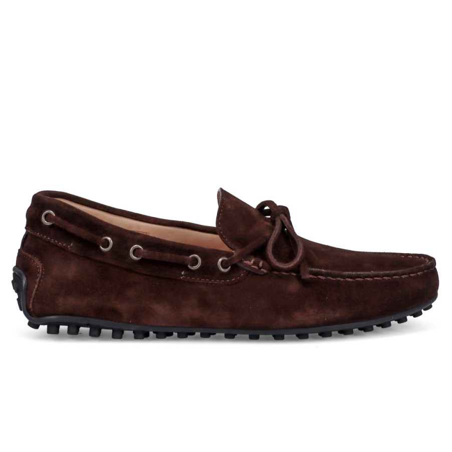 Manner SANGIORGIO Slipper | Rossano Bisconti Mokassin Aus Weichem Braunem Wildleder