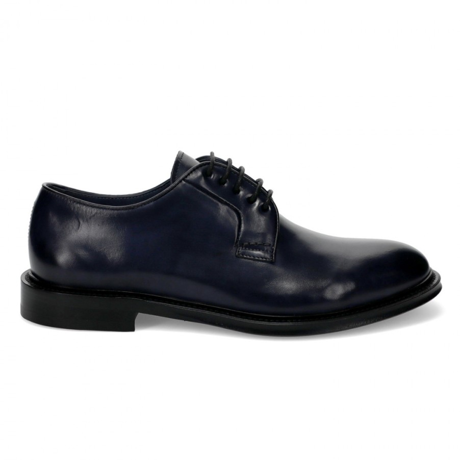 Manner SANGIORGIO Schnuren | John White Derby-Schuh Aus Blauem Leder Von Brecos