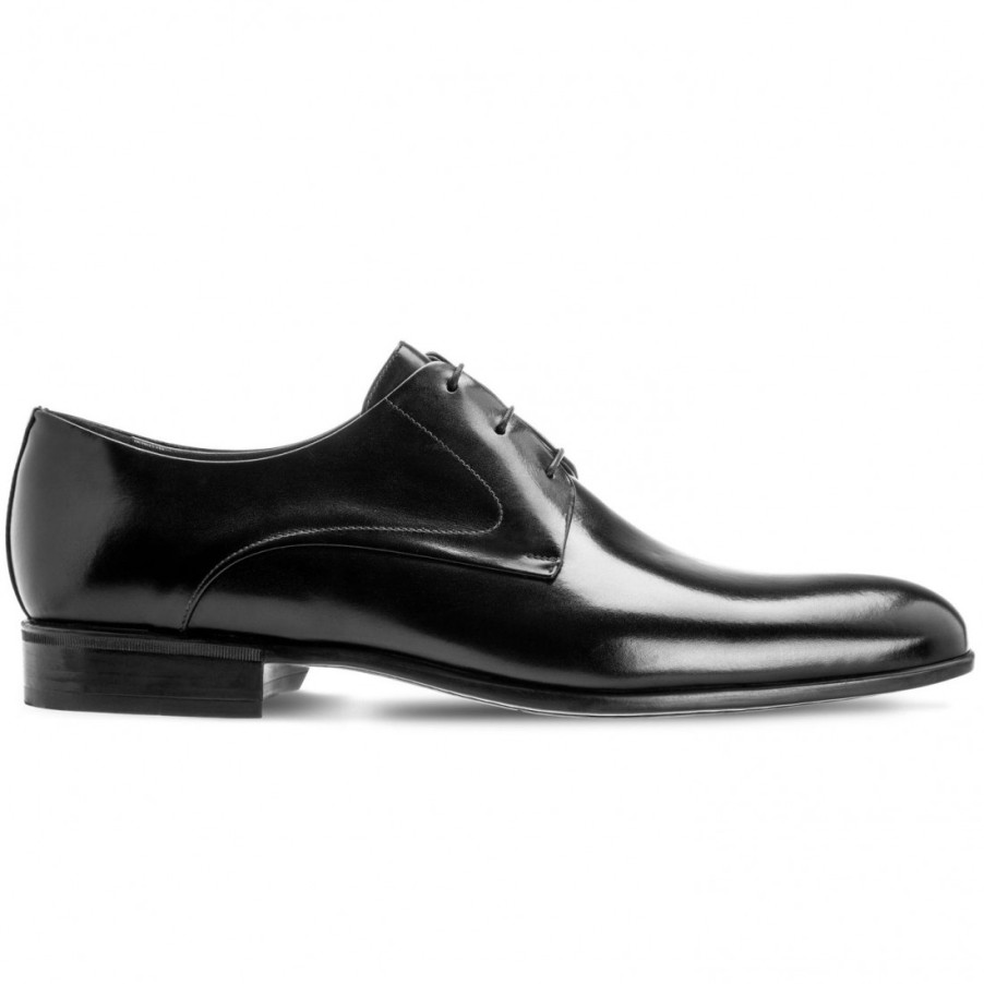 Manner SANGIORGIO Schnuren | Moreschi Liverpool Derby-Schuhe Aus Schwarzem Kalbsleder