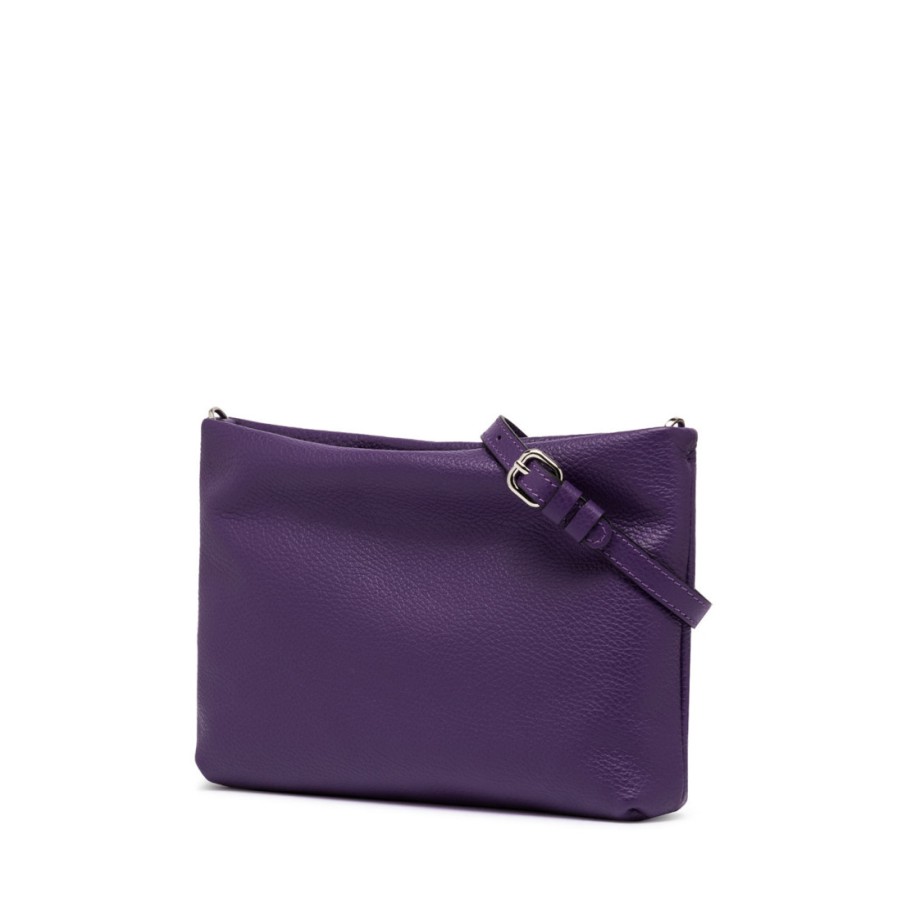 Frauen SANGIORGIO Schultertaschen | Gianni Chiarini Brenda Mittelgrose Clutch Aus Lila Irisleder