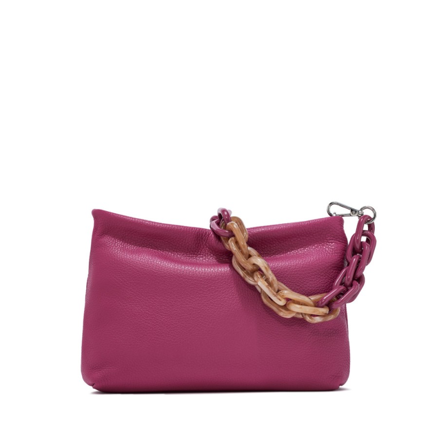 Frauen SANGIORGIO Schultertaschen | Gianni Chiarini Brenda Mittelgrose Clutch Aus Pinkfarbenem Leder