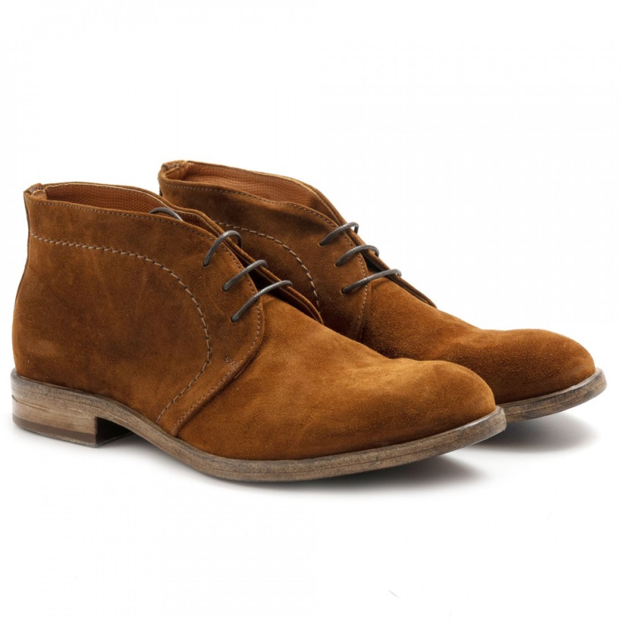 Manner SANGIORGIO Schnuren | Pawelk'S Tobacco Wildleder Derby Mid Cut-Schuhe Fur Herren