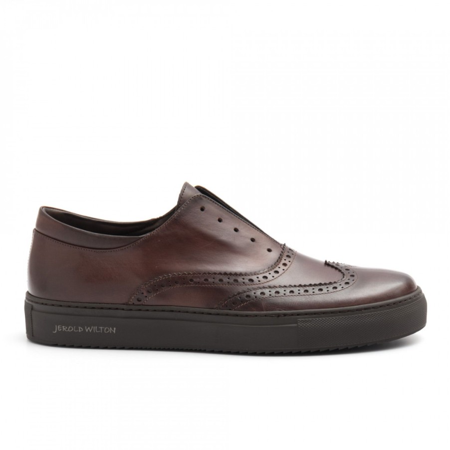 Manner SANGIORGIO Schnuren | Braune J. Wilton Oxford-Schuhe Aus Leder Mit Gummisohle