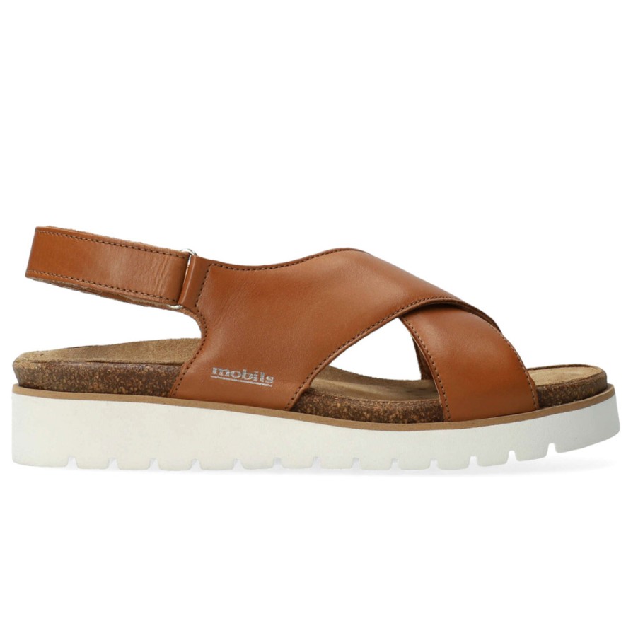 Frauen SANGIORGIO Sandalen | Mephisto Mobils Tally Damensandale Aus Brandy-Leder Mit Fusbett