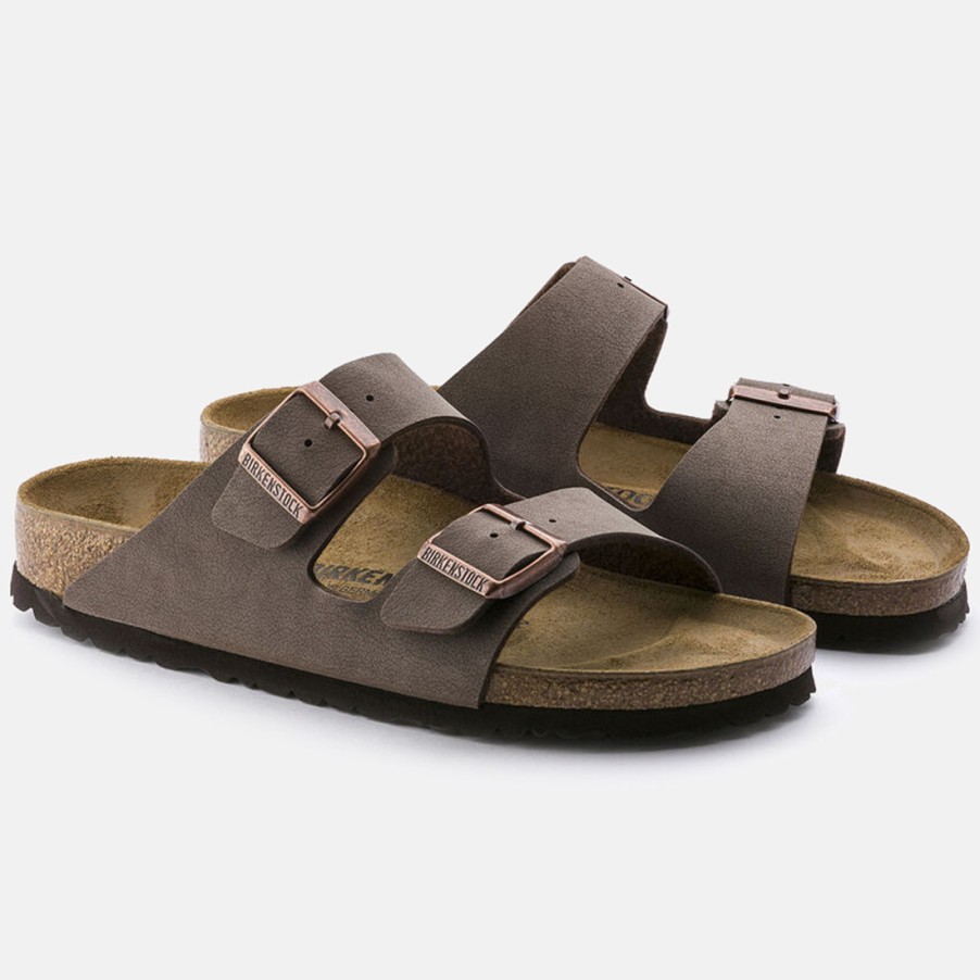 Frauen SANGIORGIO Sandalen | Birkenstock Arizona Mocca Birko-Flor Damen Slipper