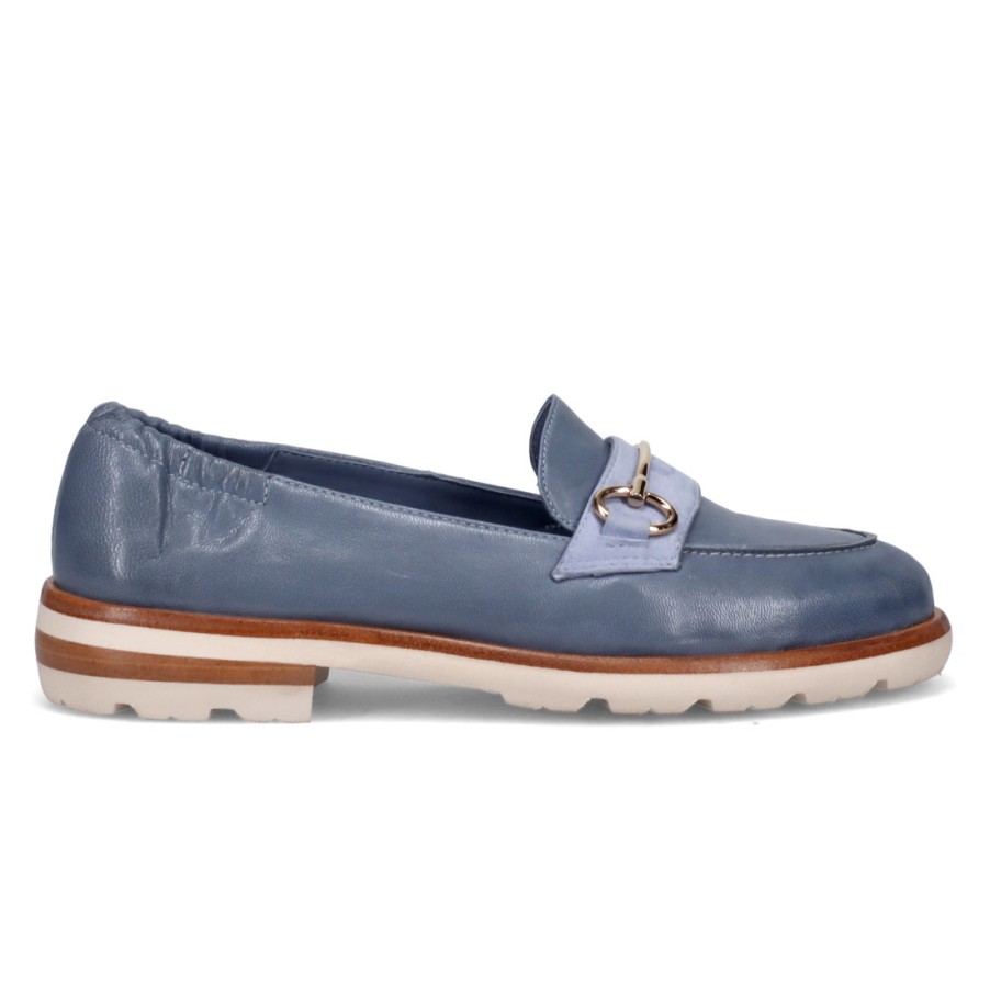 Frauen SANGIORGIO Slipper | Loafer Lorenzo Masiero Orchidea Blue Glove Nappaleder