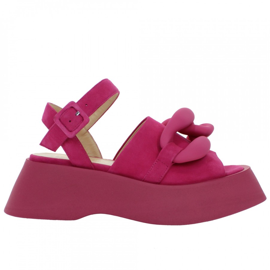 Frauen SANGIORGIO Sandalen | Giampaolo Viozzi Nora W Fuchsia Sandale Mit Maxisohle