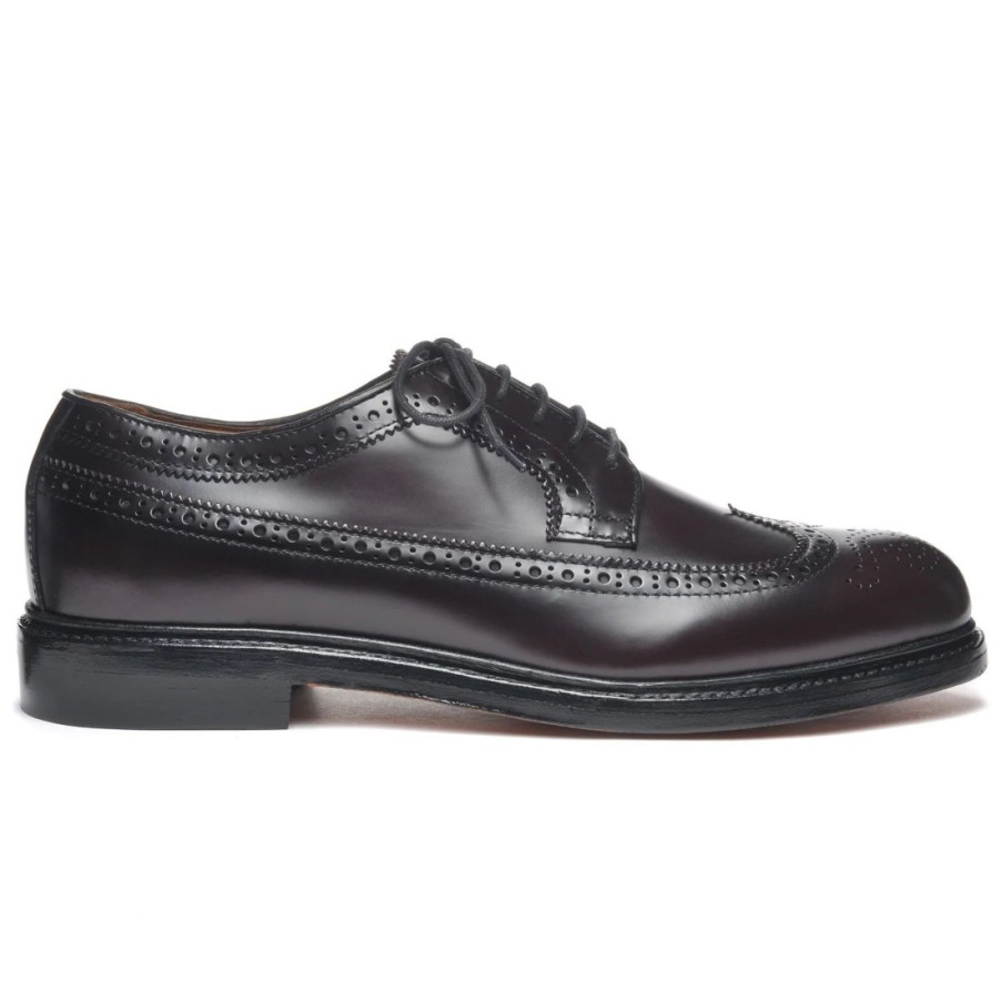 Manner SANGIORGIO Schnuren | Sebago Everett Derby-Brogue-Schuh Aus Braunem Burgunderfarbenem Leder