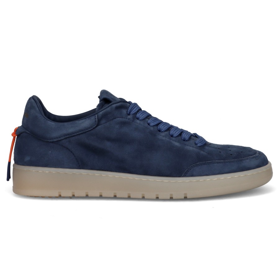 Manner SANGIORGIO Turnschuhe | Barracuda Guga Vintage Denim-Sneaker Aus Weichem Wildleder